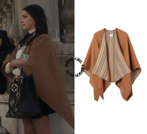 Who: Zión Moreno as Luna LaWhat: Burberry Icon Stripe Wool Cape - $960.00. HERE and HEREWhere: 1x04