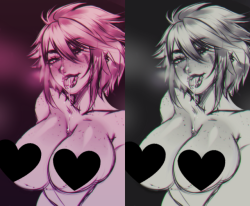   Ur mine~ Uncensored version in Twitter!  a sketch of Caira I did for fun and as a warm-up :)  gradient + B&amp;W version up in patreon~