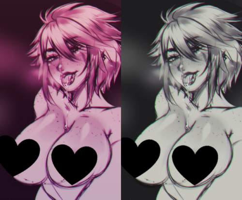   Ur mine~ Uncensored version in Twitter!  a sketch of Caira I did for fun and as a warm-up :)  gradient + B&W version up in patreon~