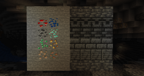 endermine:New ore textures, Grimstone (which replaces stone at negative Y values) and its variants, 