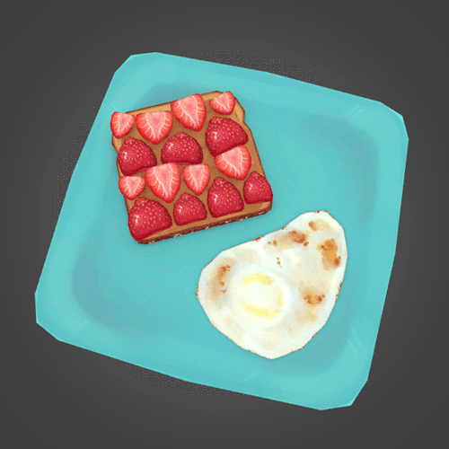 Breakfast is served~Spin it around on Sketchfab , or static image (and an early toast WIP!) on Twitt