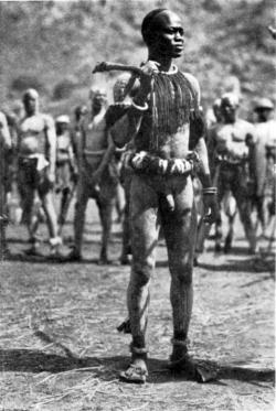 Sudanese Nuba dancer. Via Collection of Old Photos.