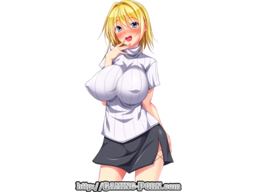 sfwhentai:SFW full color oppai hentai gaming cartoon porn art of busty happy hentai big tits babe fr