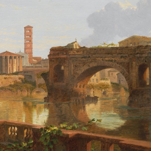 antoniettabrandeisova: A View of Rome from the Tiber, with the Ponte Rotto and the Temple of Vesta (