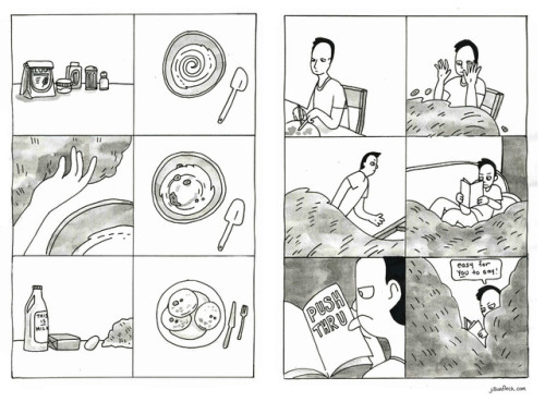 PUSH THRU by Jillian FleckFinally a new comic!  Made for the Comics Workbook Composition Competition