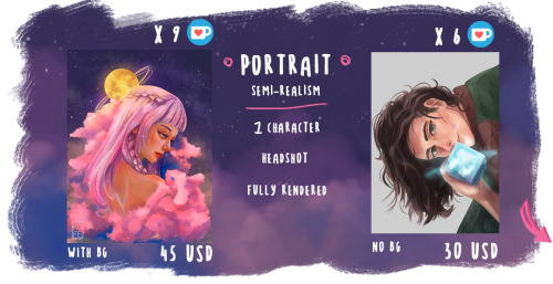  [shares are appreciated]☕ Ko-fi commission ☕✨Hi! I’m opening portrait and pet commission for 