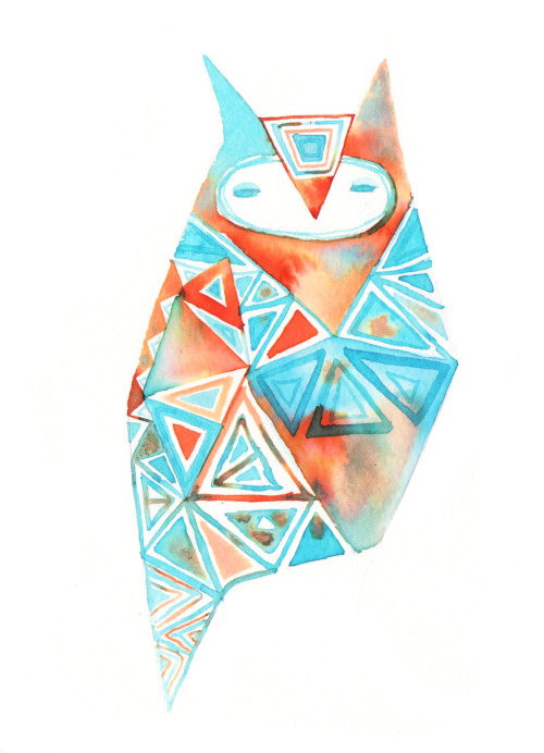 pinwheelbunny:  All of my owl paintings together~ I think I’ll make some into prints. 