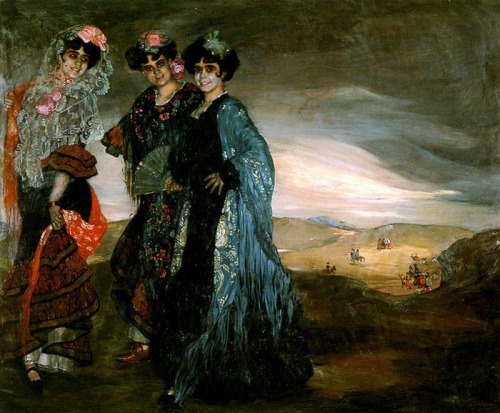 Three women in Spanish dress by Ignacio Zuloaga, unknown date