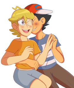 noodlerama:Surprise @rikirinka I’m your secret santa! As per request some cute Diodeshipping for you! Clemont decided to go on vacation with Ash to Alola for the Holidays, I hope you like it!