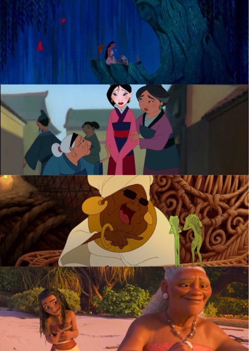 world-of-moana:Give me all the unorthodox, slightly crazy, and super wise grandmother figures helping and supporting strong, intelligent female heroines.
