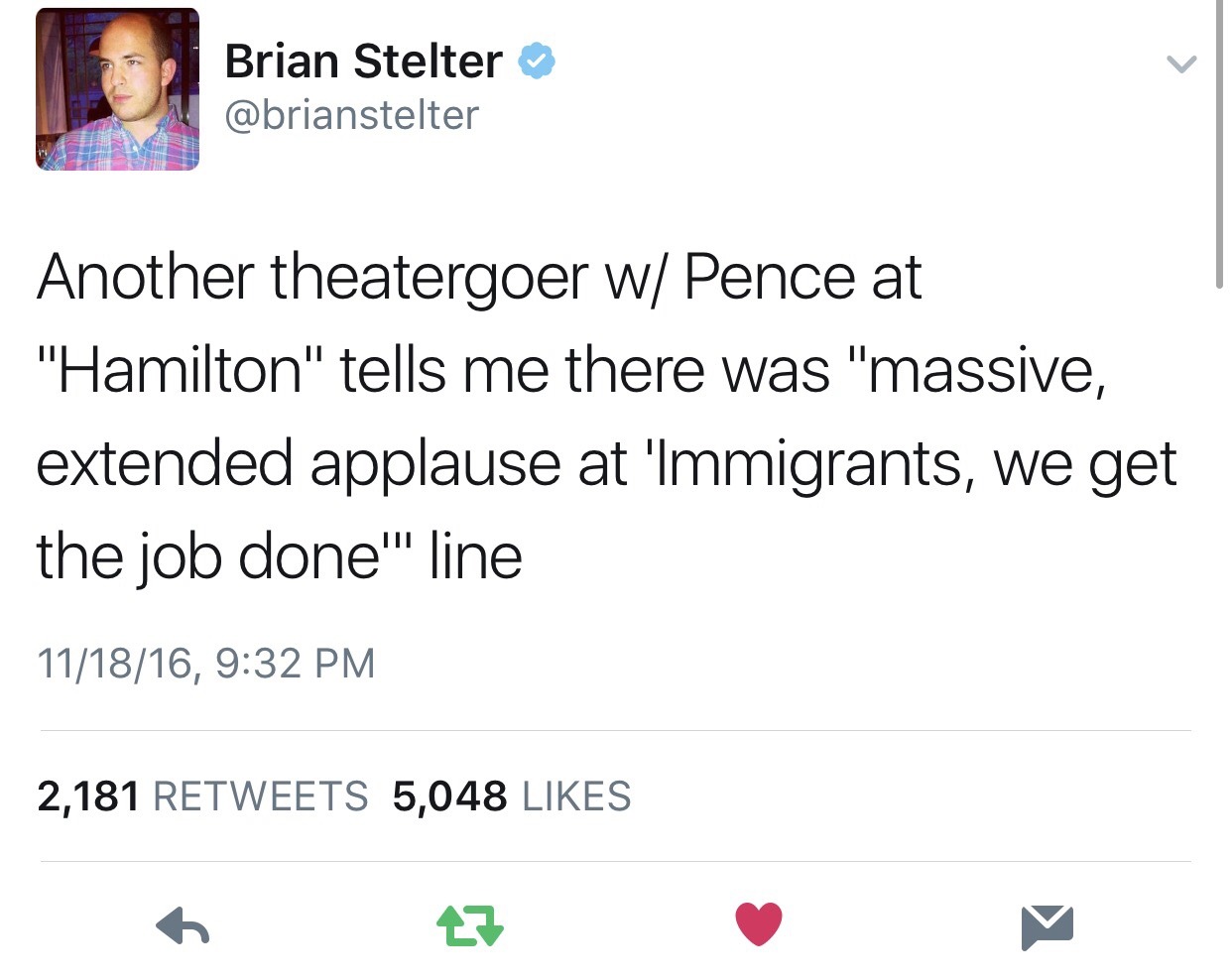 ffuckybarnes:some of my favorite tweets about mike pence seeing hamilton