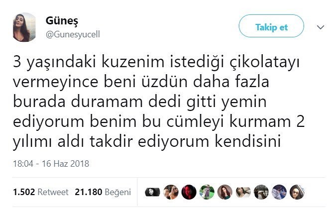 3 yaşındaki kuzenim...