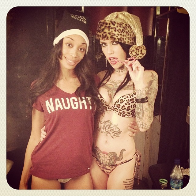 malicemcmunn:  #naughty and #nice #bahhumbug @cheetahshollywood with @diorlove69