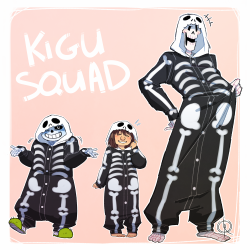 unisax:  leeffi:    a while ago someone suggested i draw sans rocking a skeleton kigurumi, so of fucking course i had to. then i decided that papyrus and frisk should join in the fun. BONUS:   Can you say fabulous?