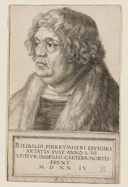 Wilibald Pirkheimer, Albrecht Dürer, 1524, Minneapolis Institute of Art: Prints and DrawingsSize: 7 