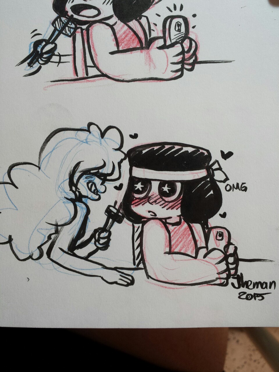 e-jheman:  I did it.     She would never ignore sapphs but baby steven was texting