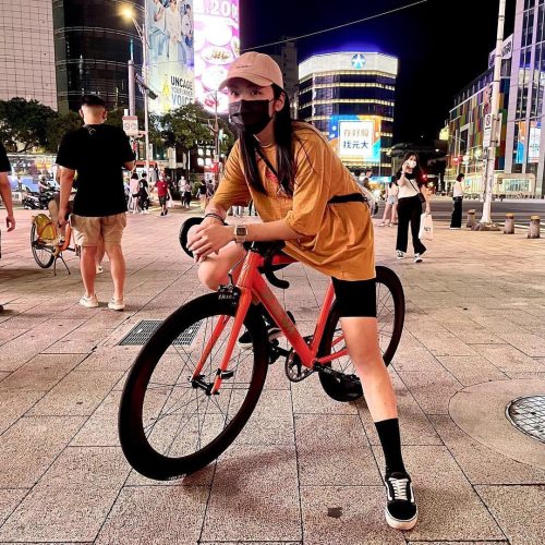 fixiegirls: repost: • @fixed_winny.zoe Happiness is not about being immortal nor having food or righ