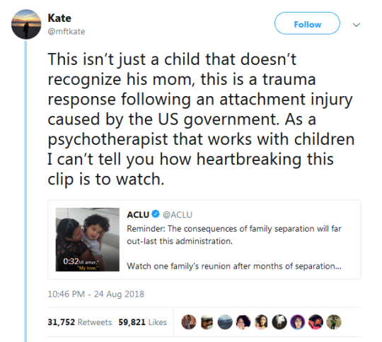 malumabaaby:  endangered-justice-seeker:  Separation of young children, in fact any children, from their carer is  child abuse, and I would love to see those who initiated and implemented  this policy charged with this offence.     Fuck