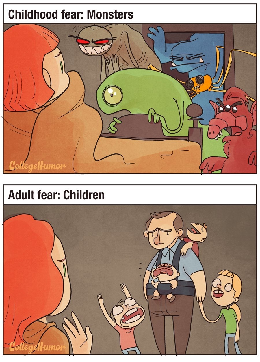 jujube-86:  pr1nceshawn:  Your Worst Nightmares During Childhood vs. Adulthood  