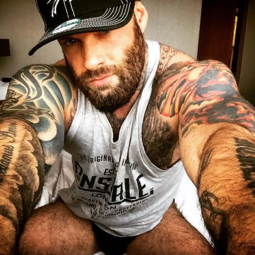 wrestlehead:  Jimbo, James Mordaunt In various stage of dress and tatt.  Handsome, awesome ink work, great pecs my kind of man - WOOF