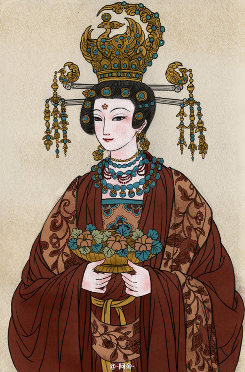 ziseviolet:Portraits of several of the female Buddhist donors depicted in the famous Dunhuang Mura