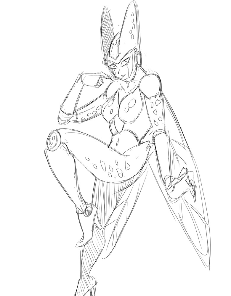 â€œMy body is perfect!â€Just quickly sketching some R63 Cell in his various