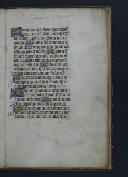 Pages from a Fragment of a book of hours, Ms. Codex 681, perhaps the use of Sarum although it’s so f