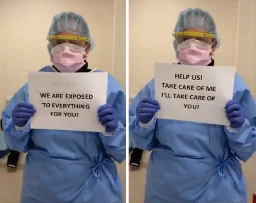 awesome-picz: “I Stayed At Work For You, You Stay At Home For Us!” Doctors And Nurses P