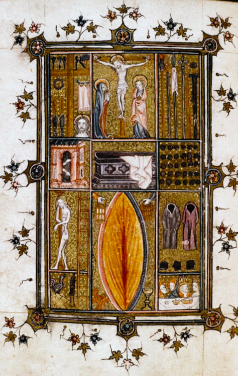 unwomanly:Christ’s side wound in illuminated manuscripts