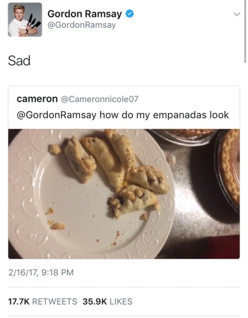 cirque-du-flippidido: weavemama:  GORDON RAMSEY’S TWITTER CRITIQUES IS WHAT WE NEED IN TIMES LIKE THIS   OH MY GODDDDD LMAOOO 