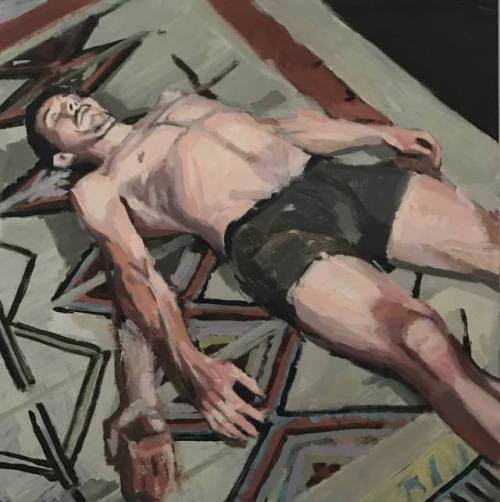 XXX Aaron Hauck, Figure laying on Floor, c 2017 photo