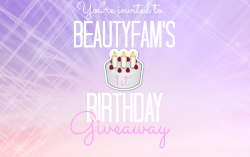 beautyfam:  Beautyfam’s 1st Birthday Giveaway!  We’re so grateful for all of our followers and we can’t believe all the love and support we’ve gotten in this beauty filled year! We want to thank you all so much for providing a safe space for