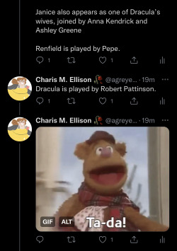 alwaysatomicconniseur:karis-the-fangirl:My sister and I worked out the perfect cast for Muppet Dracula#the gonzo and rizzo dynamic this implies is rizzo being like ‘gonzo i think we should get out of here’ at every turn#while gonzo is like