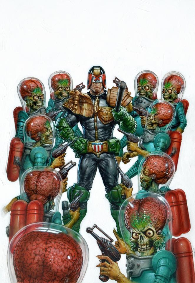 xombiedirge:  Judge Dredd vs. Mars Attacks by Greg Staples