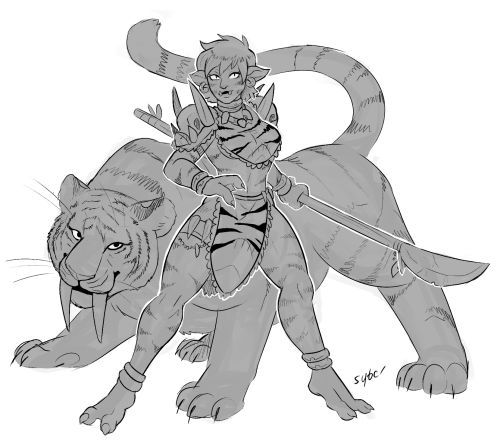 Christmas Gift commission for dravatti from zelujin &lt;3WoW Troll Dah'ti and her saber tooth tiger 