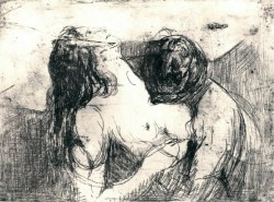 alcools:  Edvard Munch, 1863-1944preliminary study for The Kiss 