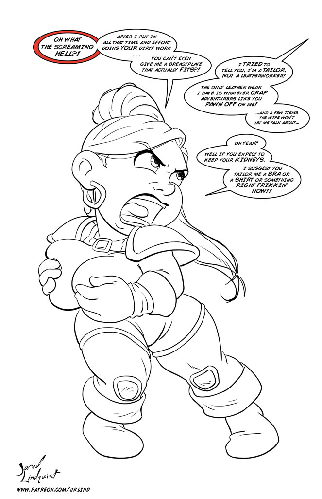 jklind:  Inked commission for Chad Porter, of his gnome rogue Quickswitch having