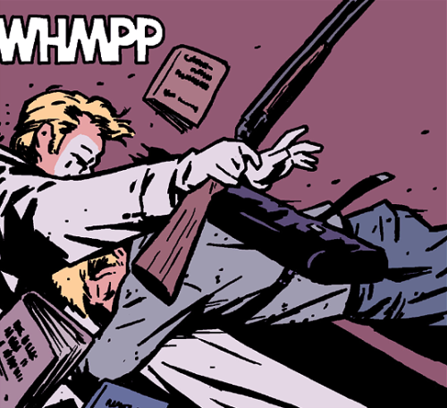 bobbimorses:bobbimorses:CLINT BARTON TACKLING - HAWKEYE VOL. 4, MARVEL’S AVENGERS i think some peopl