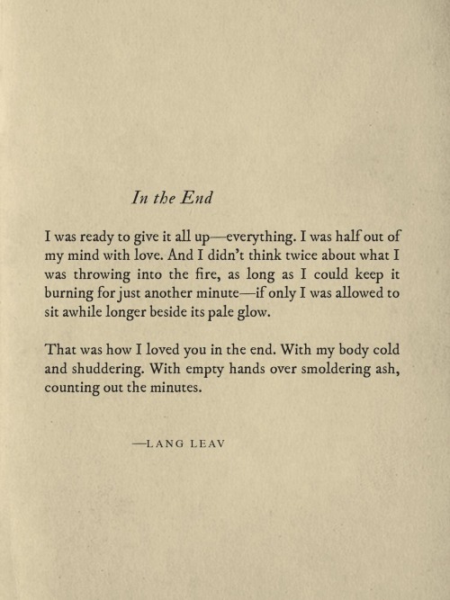 In The End - Lang Leav