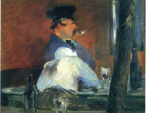artist-manet:In the bar “Le Bouchon”, 1879, Édouar ManetMedium: oil,canvas