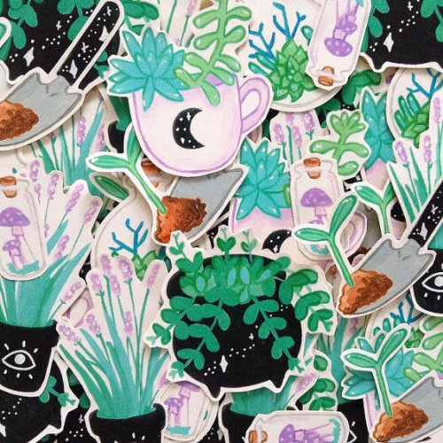 etsycult:  Garden Witch Sticker Pack by GKirschner