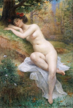 justineportraits:Adrien-Henri Tanoux      Femme nue dans la Forêt    1903