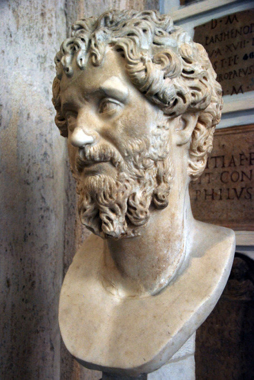 Portrait of emperor Septimius Severus. 193-211 AD. Marble. Musei Capitolini, Rome. Inv. S 364myglypt