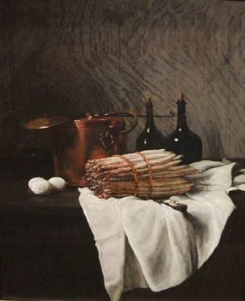 thevictorianduchess:François Bonvin, Still Life with Asparagus, c. 1862. Oil on canvas.