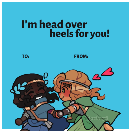 greatsenpai: worked on a few valentines day cardsfeel free to use them!!