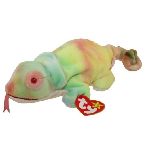 beaniebabyaday:todays beanie is: rainbow the chameleon!I had the Rainbow the Chameleon and Iggy the 