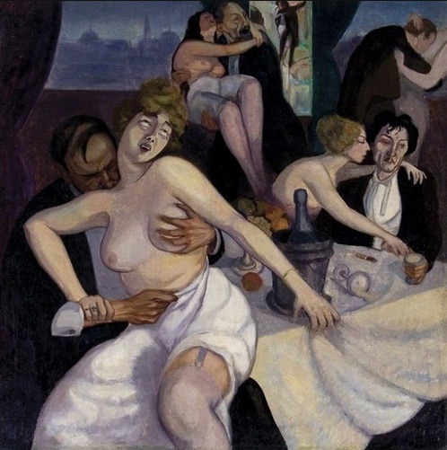 lingerieinart:Shalva Kikodze, City, oil on canvas, 1920