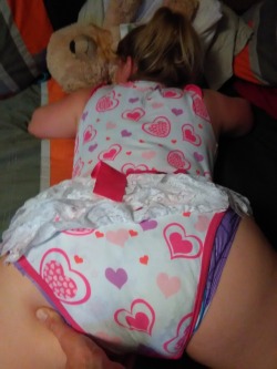 diaperedadventures16:Now now baby. Let Daddy