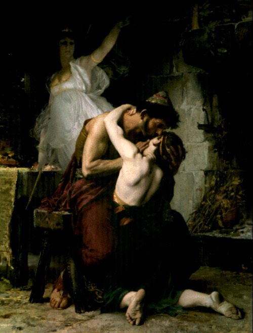 La reconnaissance d'Ulysse et de Télémaque / Reunion of Odysseus and Telemachus.1880.Oil on Canvas.1