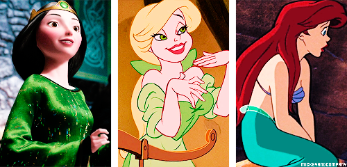 mickeyandcompany:Disney ladies + green (Happy Saint Patrick’s Day!)